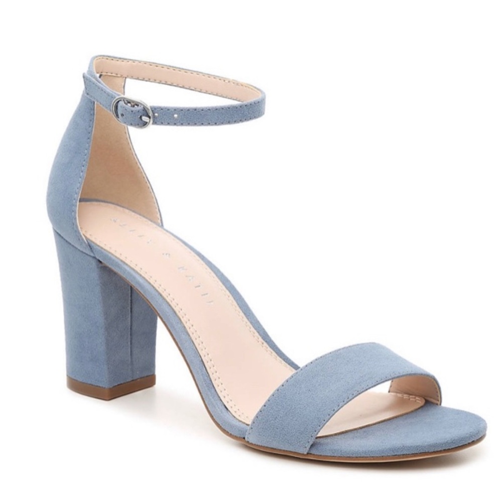 Kelly & Katie Hailee Blue Suede Heels
